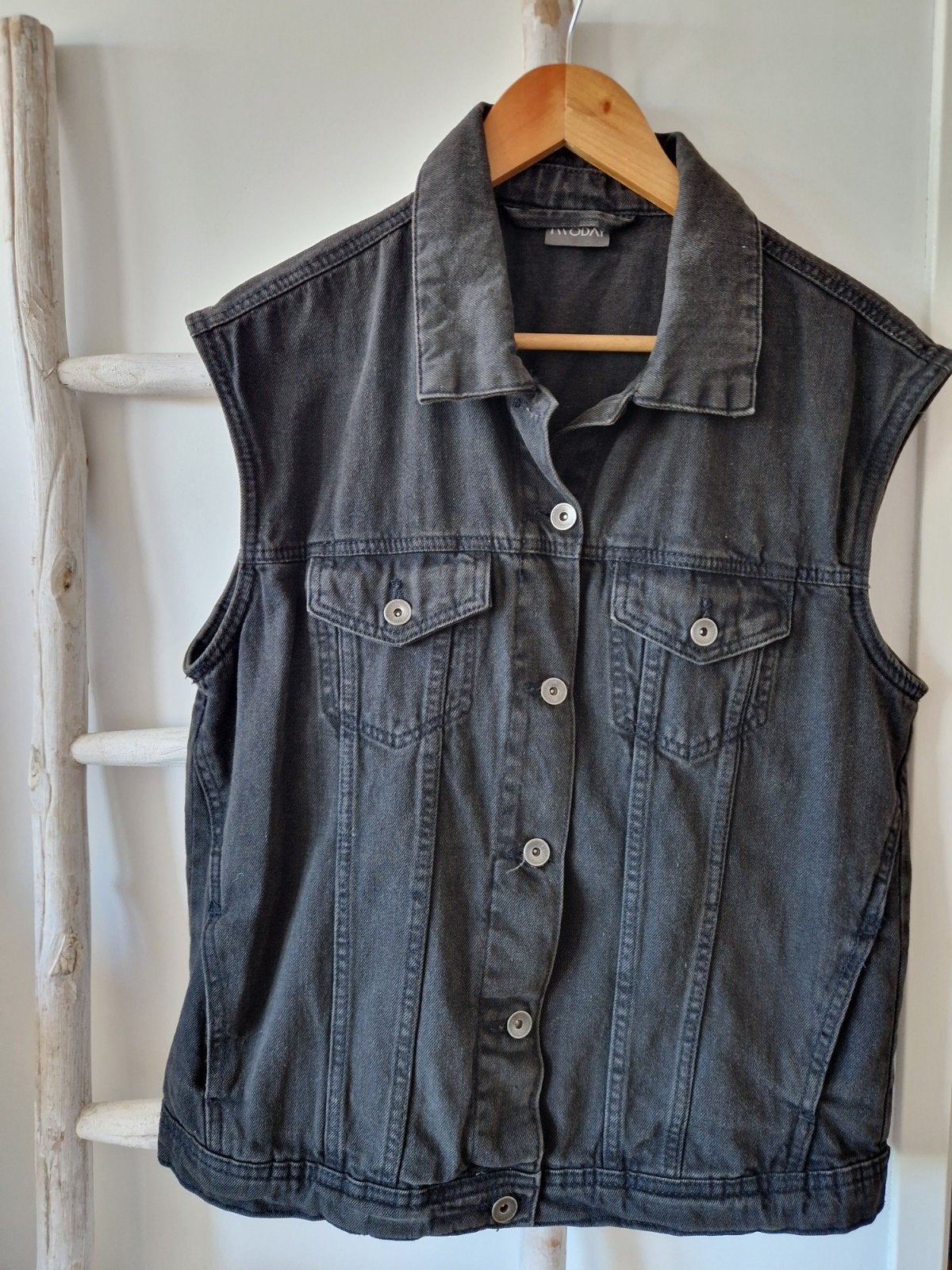 Stoer spijkergilet, Twoday, Zwart, Maat 42/44 (L), Ophalen of Verzenden