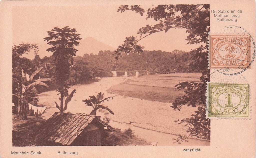 Nederlands Indië Buitenzorg - Mountain Salak met zegels 1910, Ophalen of Verzenden, Voor 1920, Gelopen, Buiten Europa