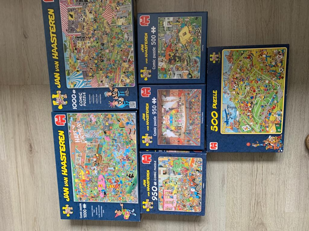 Jan van Haasteren puzzels, Ophalen, 500 t/m 1500 stukjes, Zo goed als nieuw