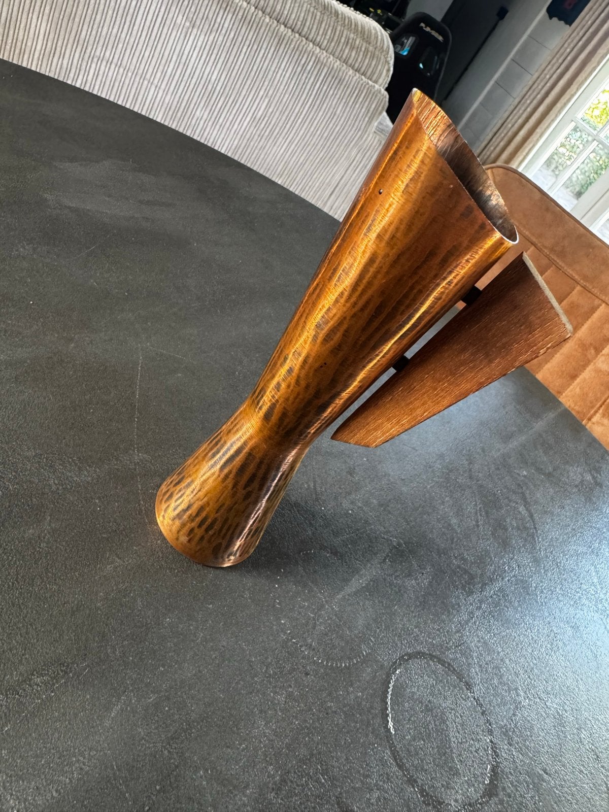 Vintage Koperen Messing Vaas - Handgemaakt, Antiek en Kunst, Ophalen of Verzenden