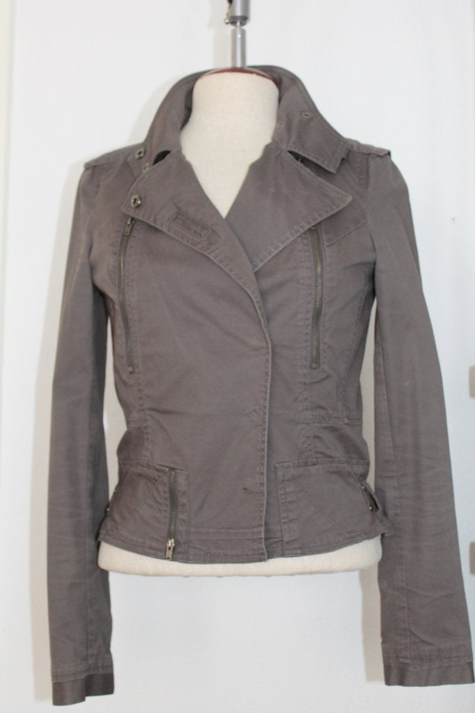 Essentiel Antwerp jas jack grijs khaki groen 38= S/36, Maat 38/40 (M), Verzenden, Nieuw, Essentiel Antwerp