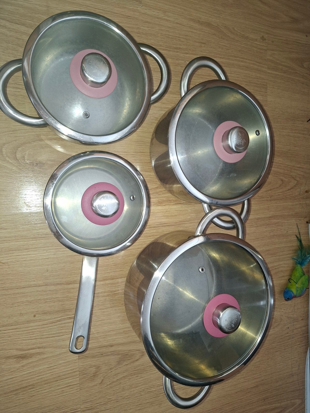 Lief Lifestyle Pannenset - RVS met glazen deksels, Ophalen, Gebruikt, Pannenset, Rvs