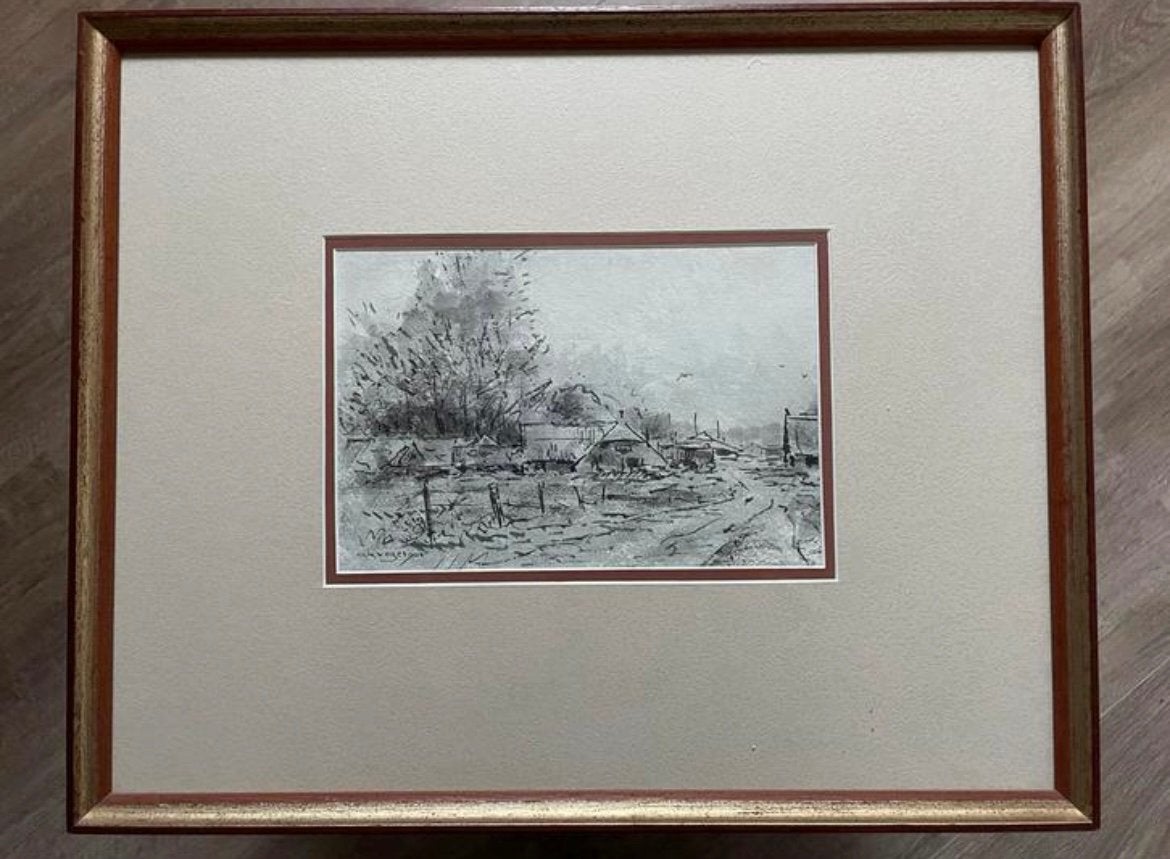 Schilderij A.K. Vogelaar. Aquarel., Ophalen