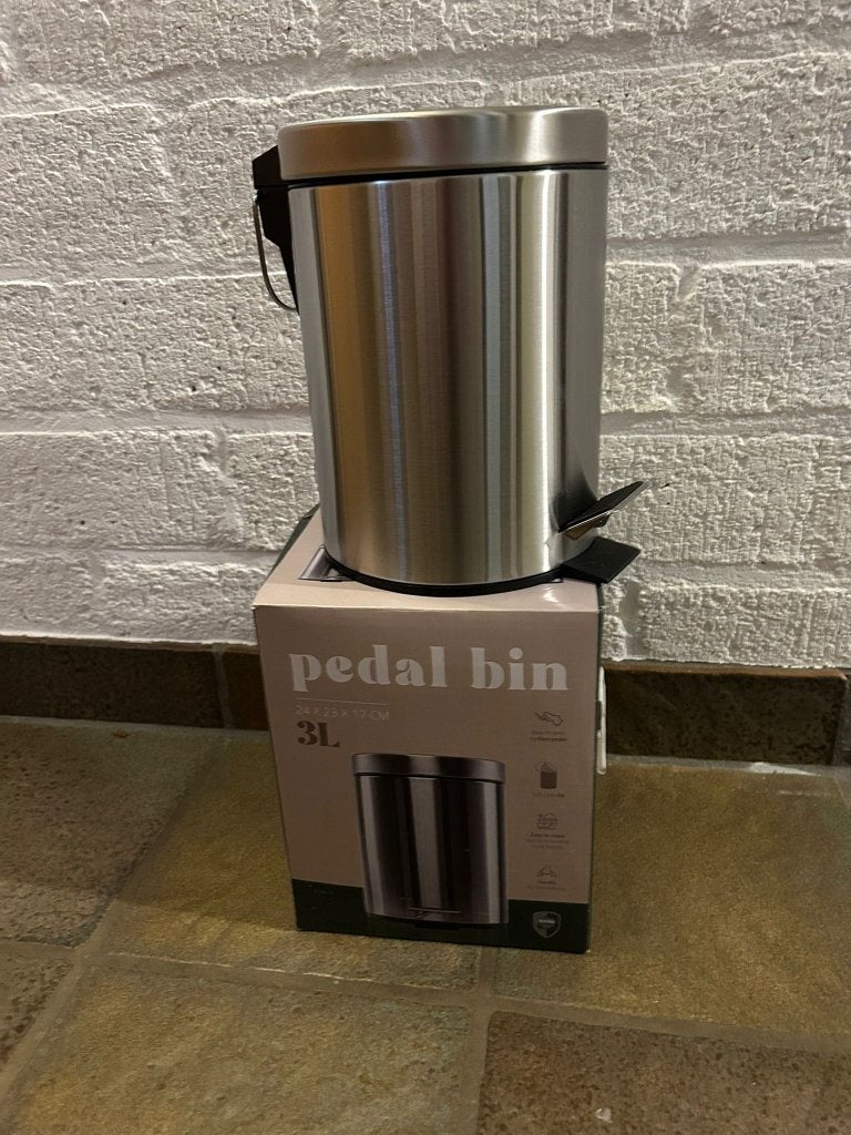 Pedaalemmer RVS 3L - nieuw in doos, Huis en Inrichting, Met pedaal, Nieuw, Ophalen of Verzenden, Minder dan 10 liter
