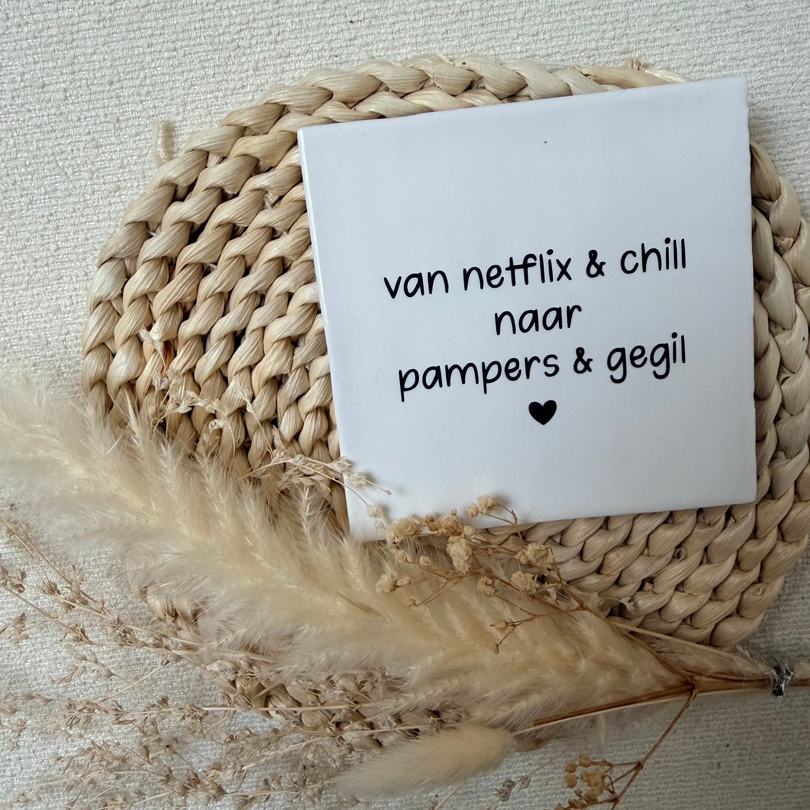 Tegeltje tekst, Handgemaakt, Nieuw, Ophalen of Verzenden, 10 cm