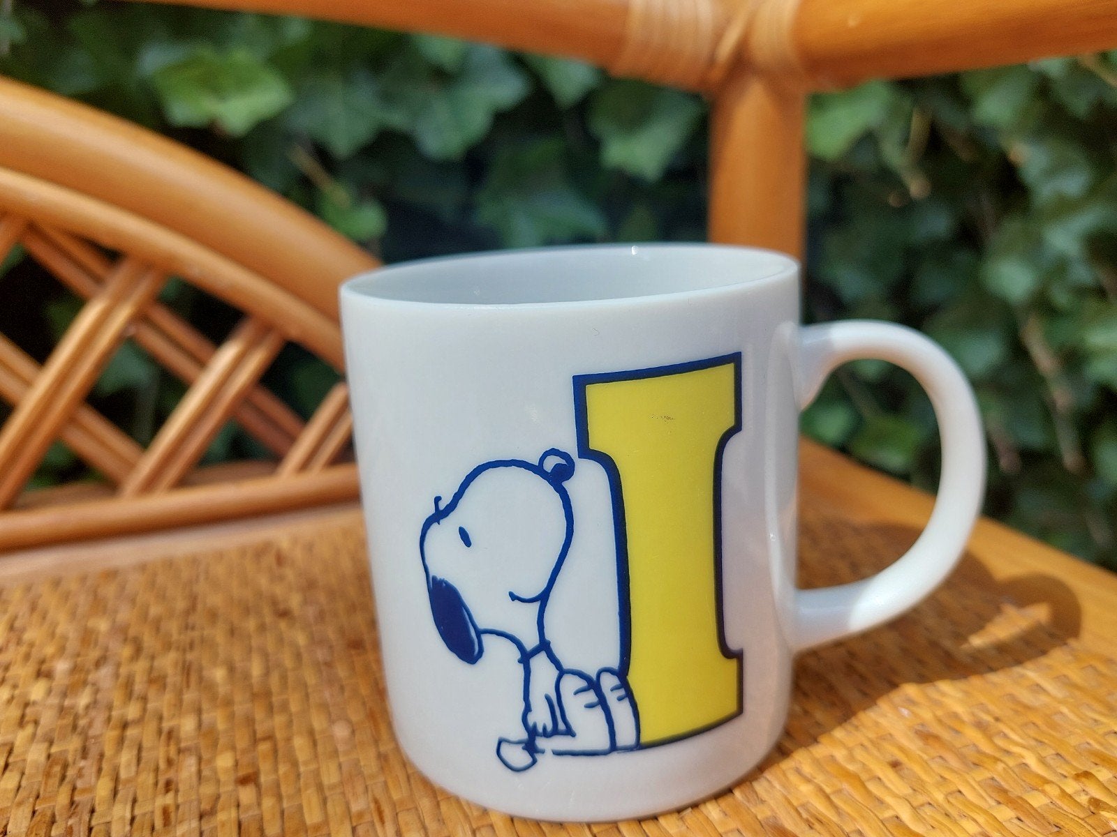 Originele Vintage Snoopy / Peanuts Alfabet Mok - Letter I -, Ophalen of Verzenden, Zo goed als nieuw, Overige stijlen, Kop(pen) en/of Schotel(s)