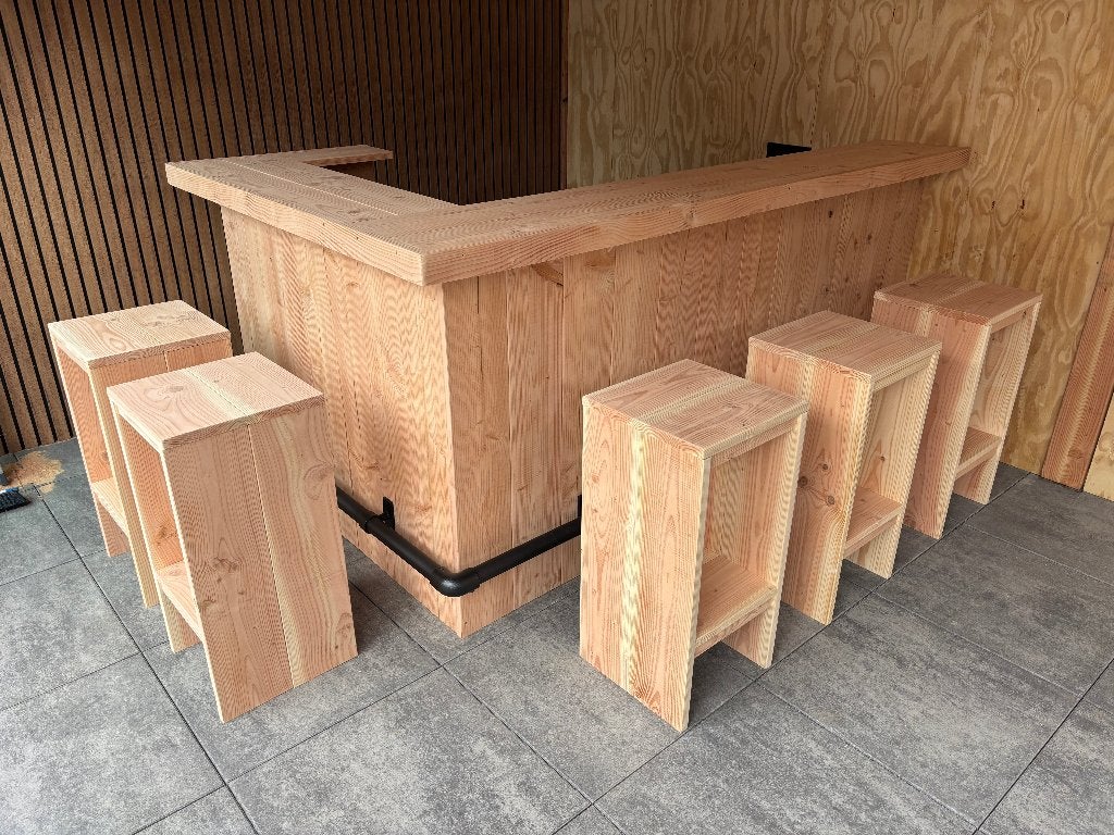 Unieke buitenbar van steigerhout of douglashout maatwerk, Ophalen, Nieuw