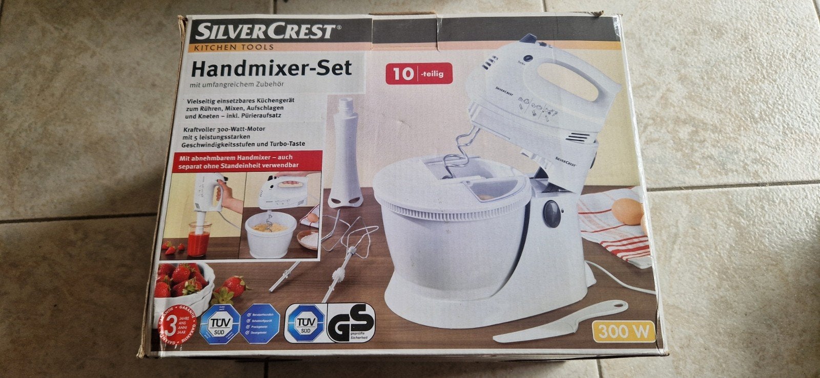 SilverCrest Handmixer-Set 300W met kom en accessoires, 2 tot 3 liter, Ophalen, Zo goed als nieuw, 3 snelheden of meer