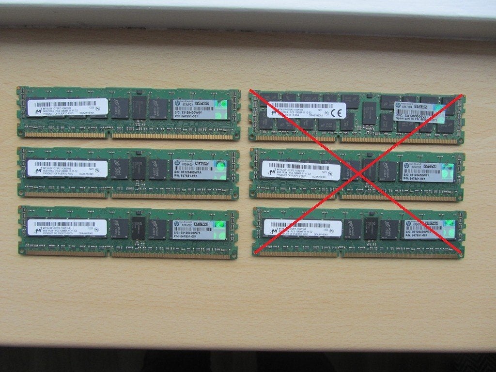 3x Micron 8GB PC3-12800 DDR3-1600MHz ECC Registered CL11, Computers en Software, RAM geheugen, Server, 8 GB, DDR3, Ophalen of Verzenden