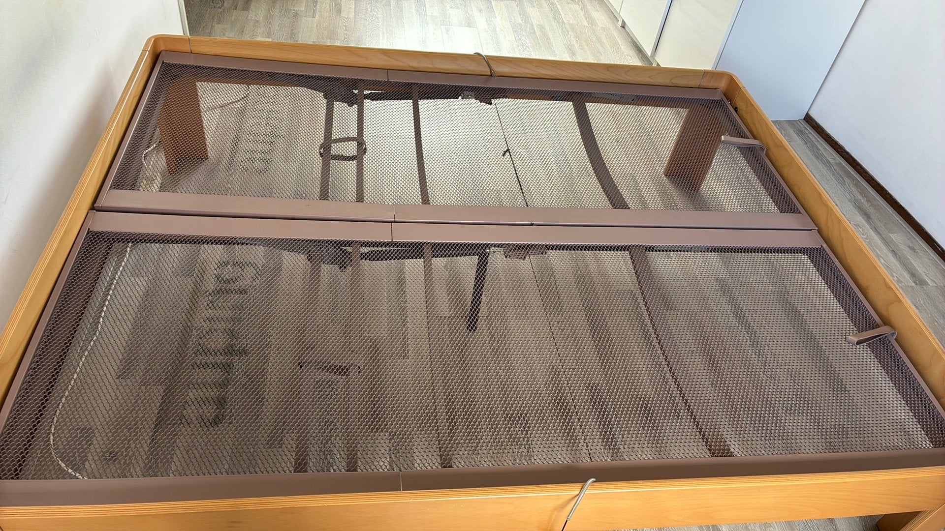 Auping spiraalbodem met trekveer 80x 200 zonder ombouw, Ophalen, Bruin, Tweepersoons, 80 cm