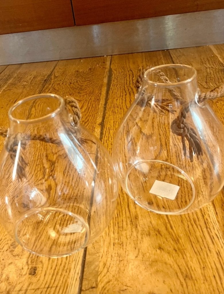 Hangende glazen plantenpot | Boho-style, Ophalen of Verzenden, Zo goed als nieuw