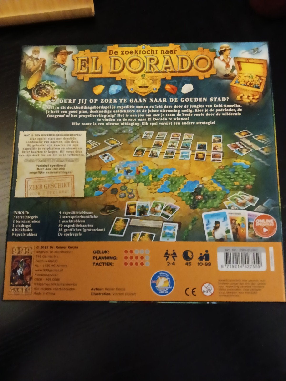 De Zoektocht naar El Dorado - Bordspel, Een of twee spelers, Ophalen of Verzenden, Nieuw, 999 Games