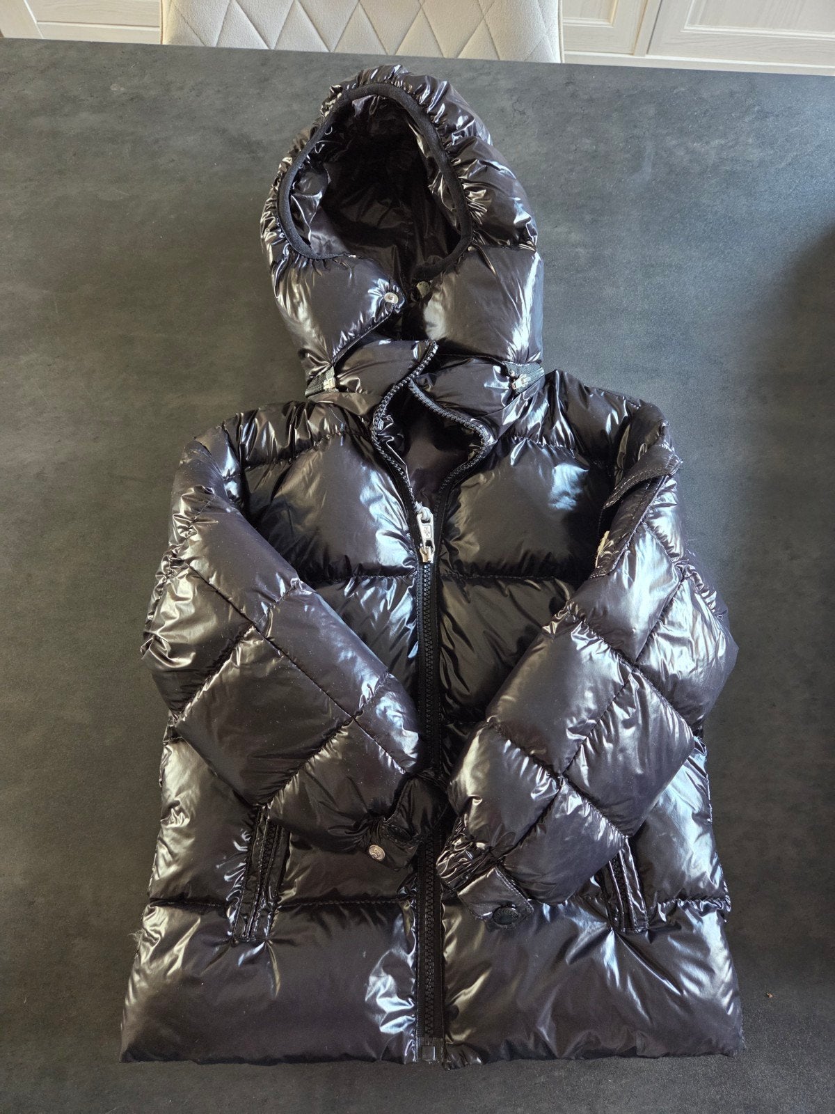Moncler Glanzend Zwart Kinder Donsjack - Maat 4/5 Jaar, Verzenden, Nieuw, Moncler, Jongen