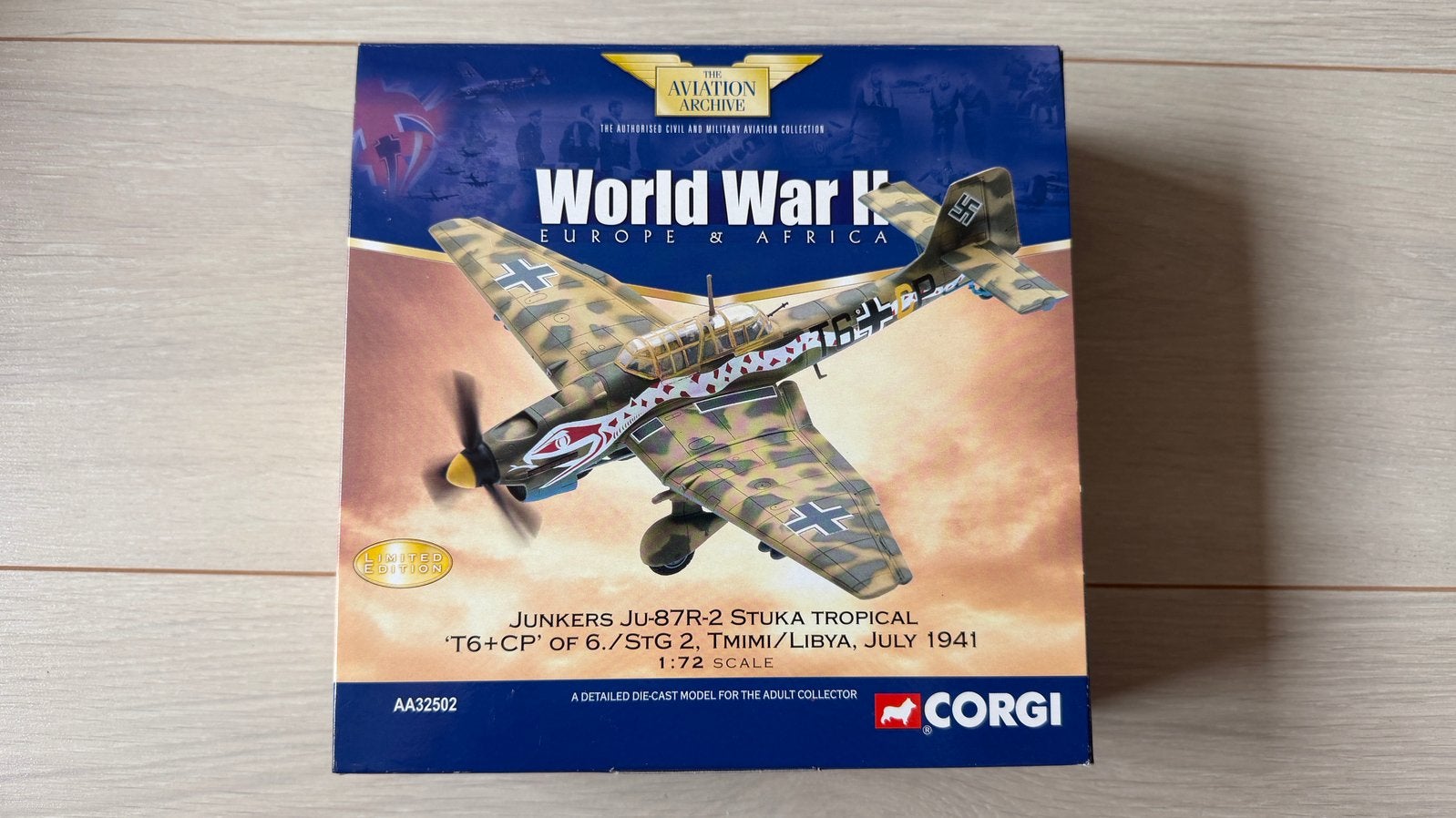 Corgi AA32502 Ju-87R2 Stuka Tropical diecast model, Ophalen of Verzenden, Zo goed als nieuw, Schaalmodel
