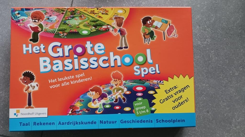 Het Grote Basisschool Spel - Educatief bordspel, Hobby en Vrije tijd, Gezelschapsspellen | Bordspellen, Vijf spelers of meer, Ophalen of Verzenden