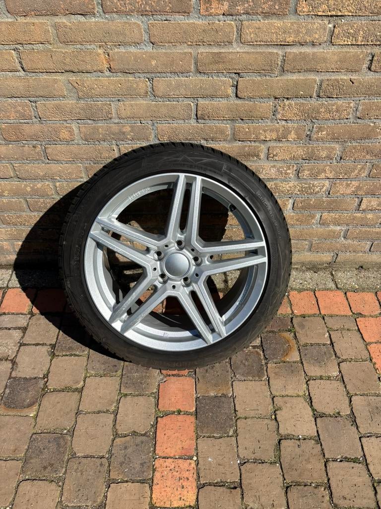 1 Mercedes Rial Uniwheel velg 8x18 wintrac pro 225 45 18, Ophalen, 18 inch, 245 mm, Winterbanden