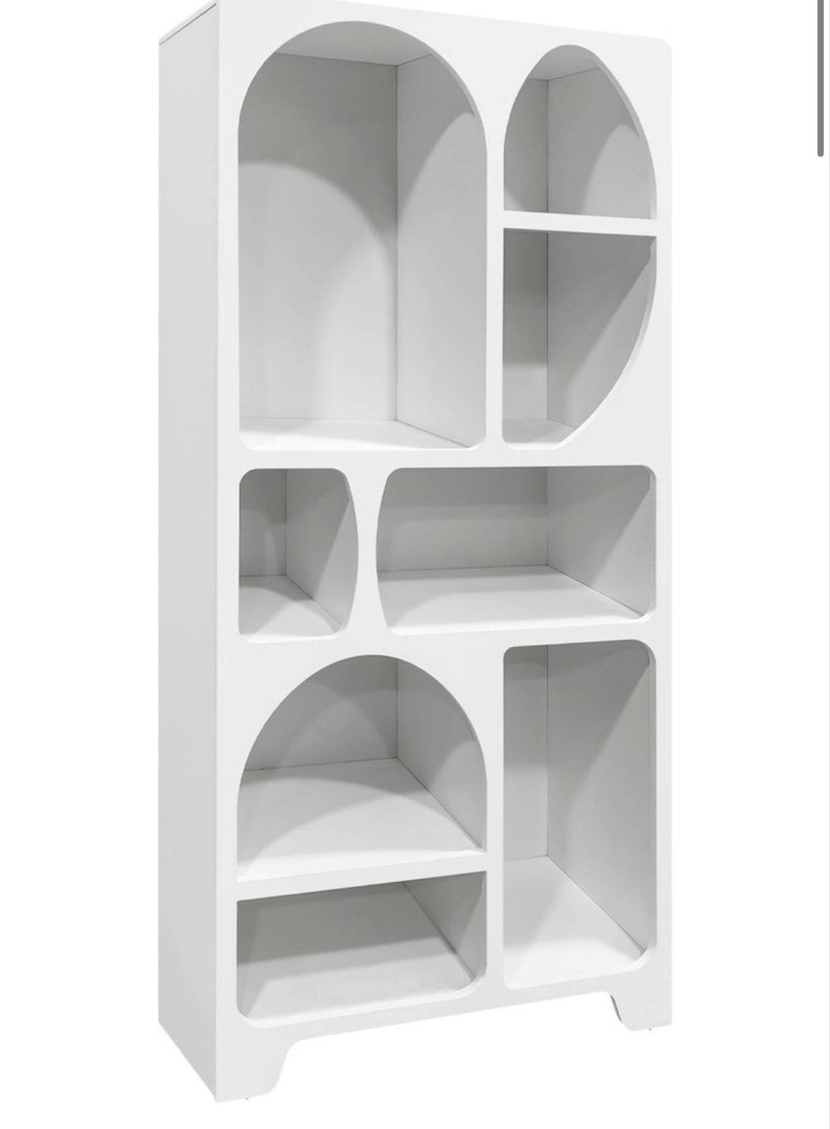Unieke Witte Boekenkast met Speelse Vormen, Met plank(en), Zo goed als nieuw, 150 tot 200 cm, 25 tot 50 cm