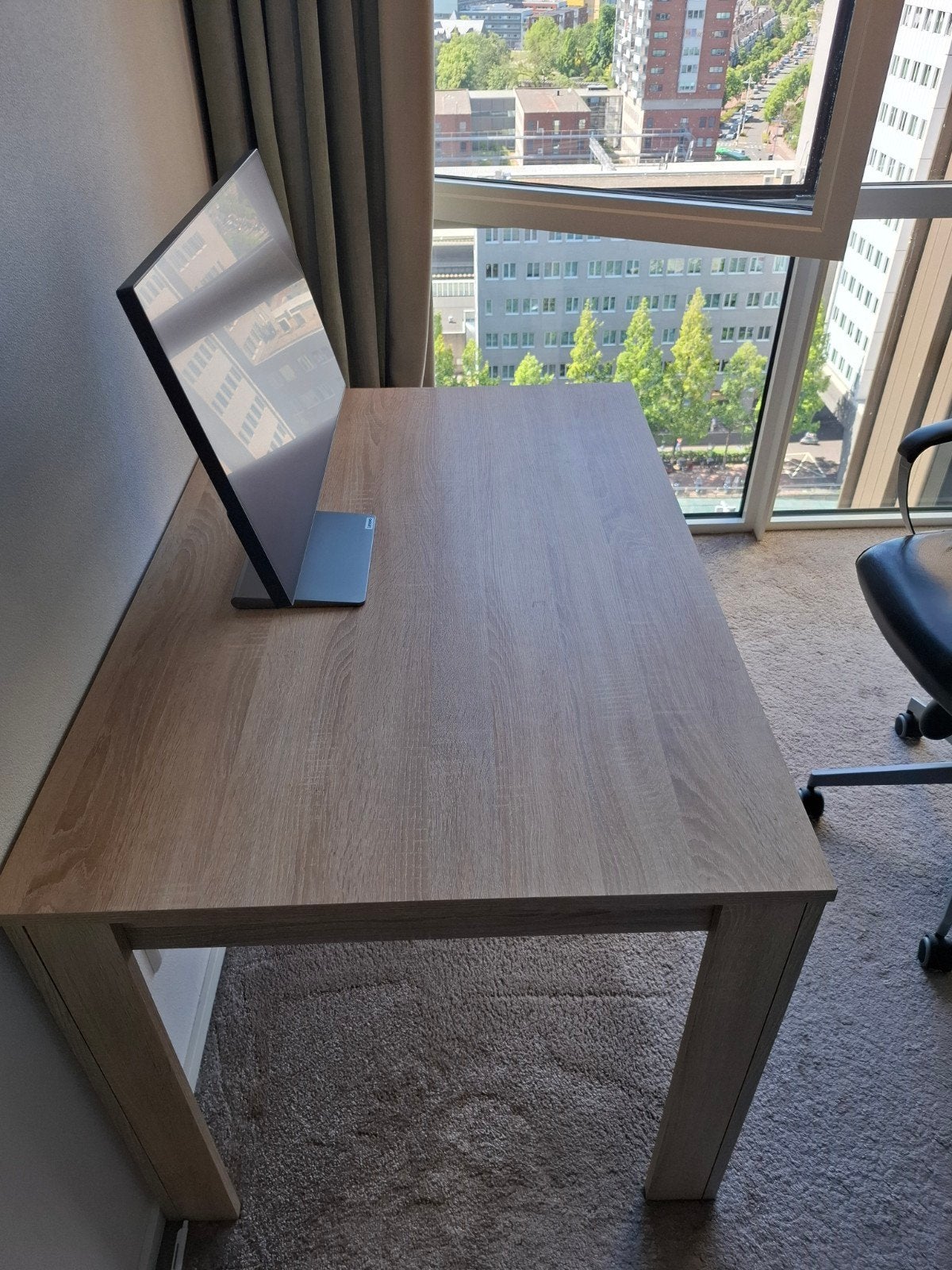 Stevig bureau eikenlook – Made in Germany, Ophalen, Rechthoekig, 50 tot 100 cm