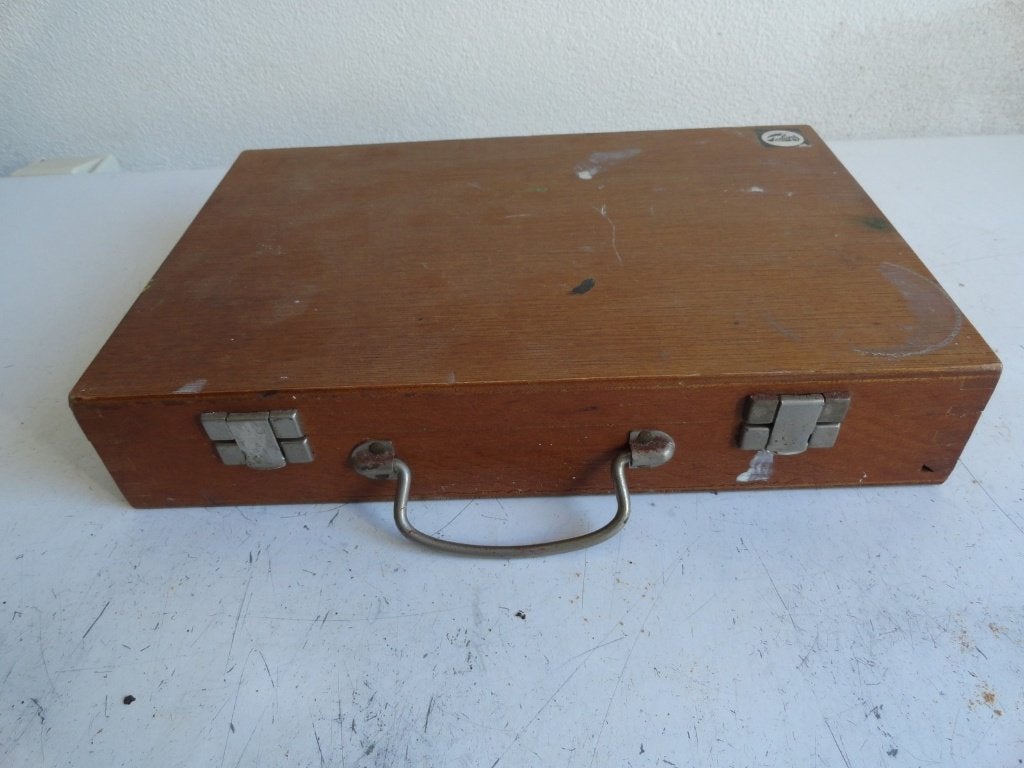 Verfdoos,Talens, hout, vintage met kwasten, Antiek en Kunst, Ophalen of Verzenden