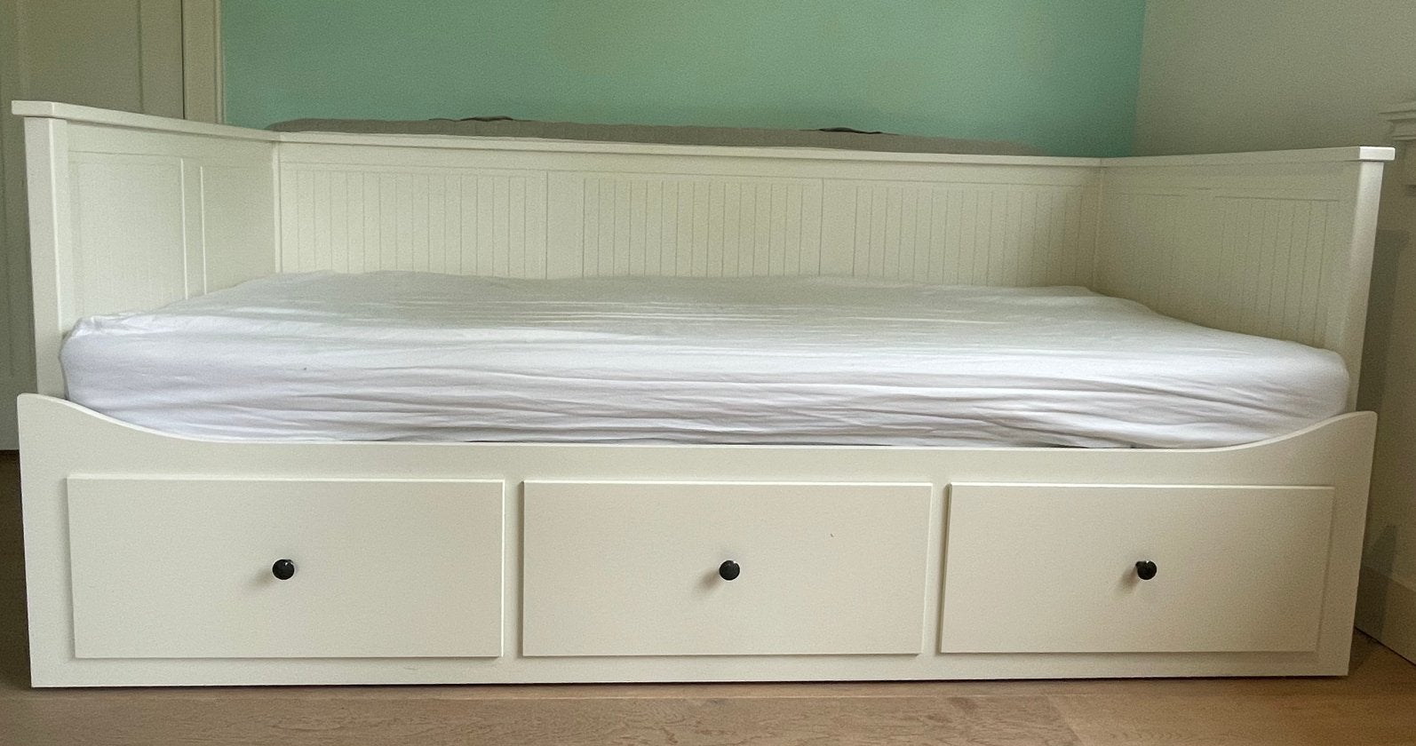 IKEA HEMNES bedbank met 3 lades + 1 matras, Ophalen, Verstelbaar, 90 cm, Eenpersoons