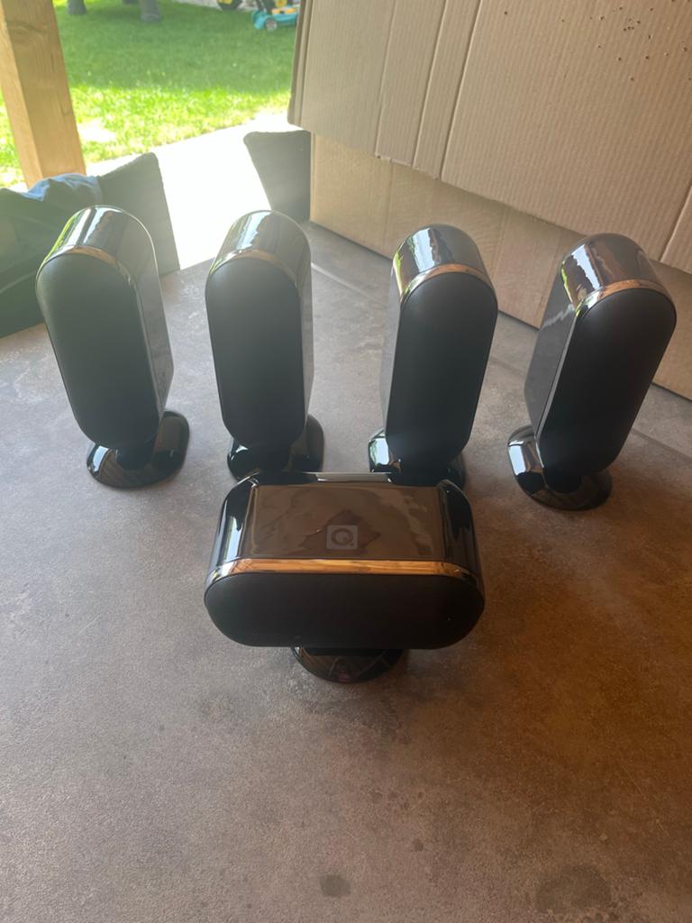 Q Acoustics 7000 - 5.0 Surroundset - Zwart Hoogglans, Audio, Tv en Foto, Luidsprekers, Overige merken, Gebruikt, Ophalen of Verzenden