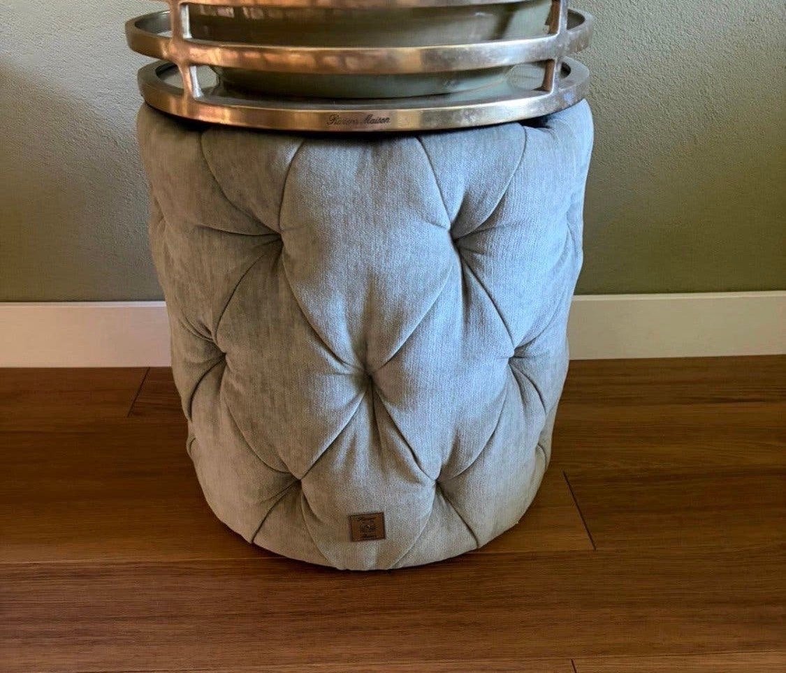 Riviera Maison Poef / Hocker - Zo goed als nieuw, Ophalen, Minder dan 50 cm, Rond, Zo goed als nieuw