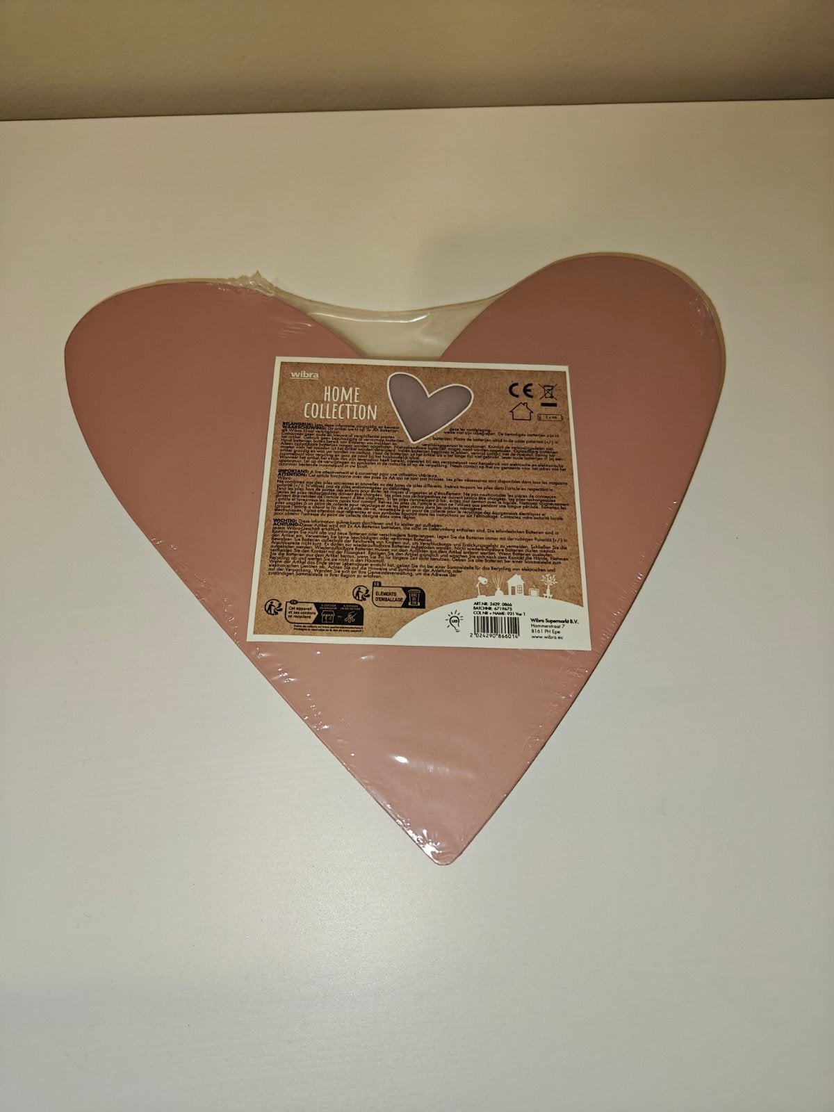Decoratie lamp led hartje roze, Ophalen of Verzenden, Nieuw, Roze, Metaal
