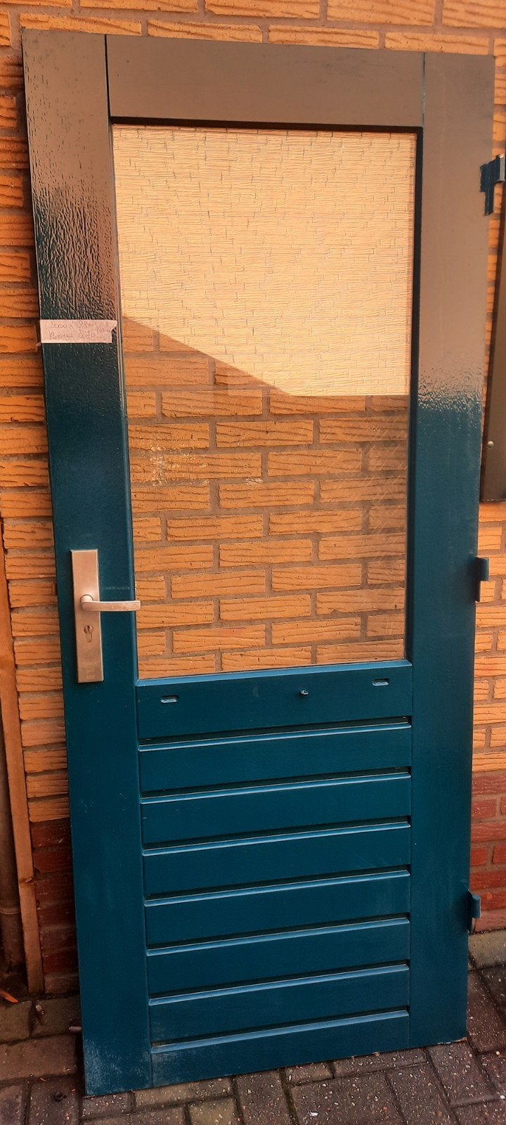 2x hardhouten buitendeur, Ophalen, Buitendeur, 200 tot 215 cm