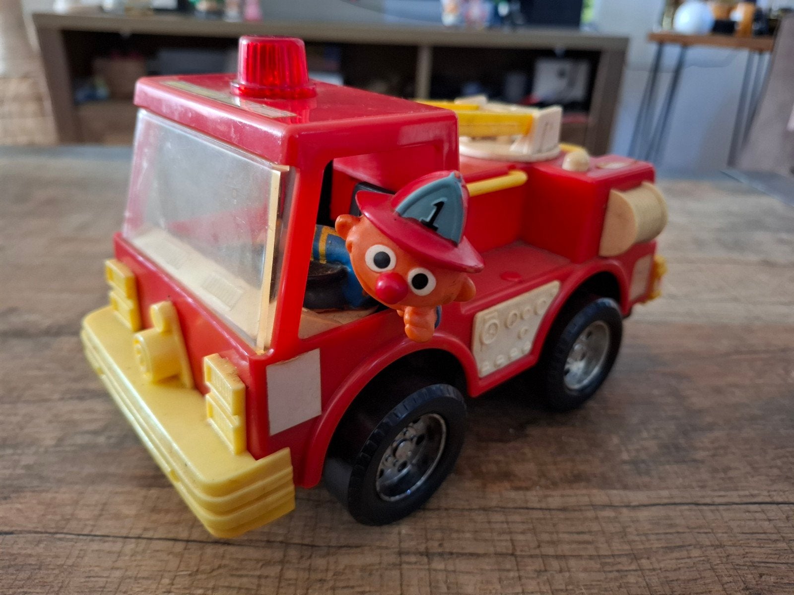 Vintage Sesamstraat Ernie Brandweerwagen Speelgoed, Ophalen of Verzenden, Gebruikt