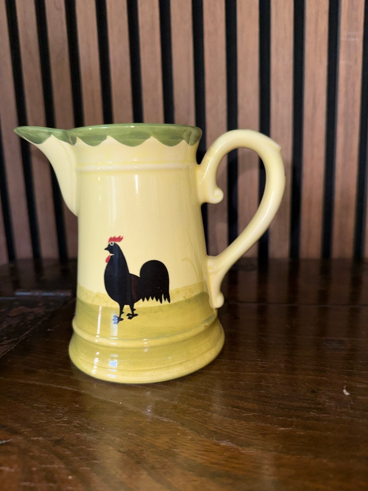 Zeller Keramiek Melkkan met Haan Decor - Geel/Groen, Ophalen of Verzenden