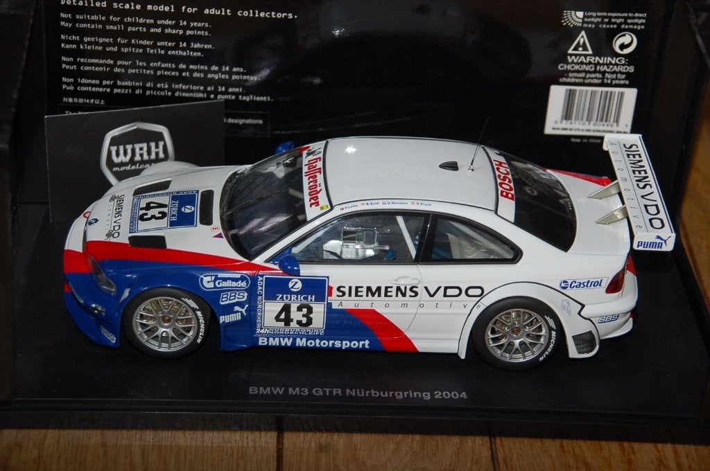 1:18 BMW M3 E46 GTR Nurnbrugring #43 Autoart 80446 WRH, Verzenden, Zo goed als nieuw, Auto, Autoart