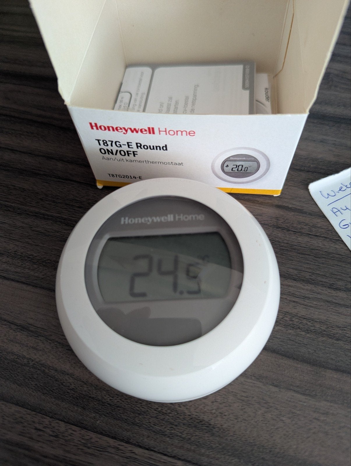 Honeywell Home T87G-E Round ON/OFF Kamerthermostaat, Ophalen, Slimme thermostaat, Zo goed als nieuw