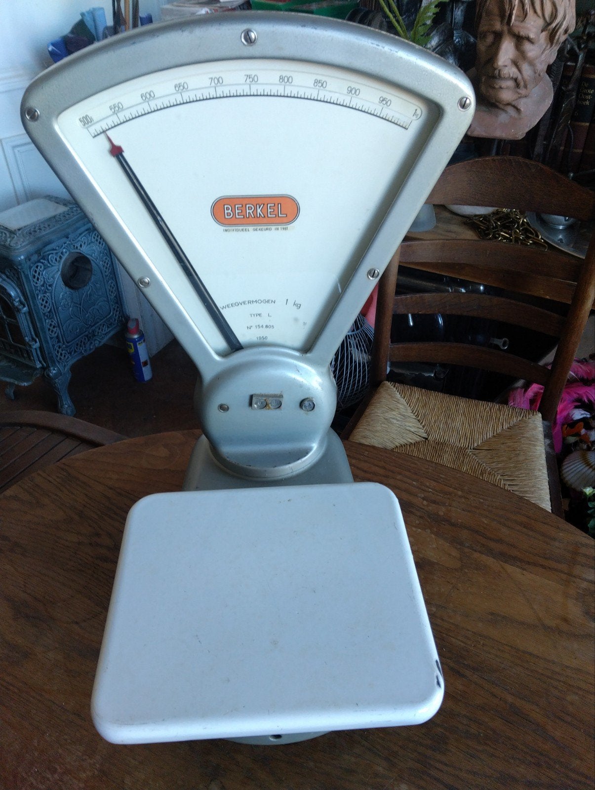 Zeer decoratieve Berkel weegschaal type L 1950 grijs, Ophalen, Minder dan 10 kg