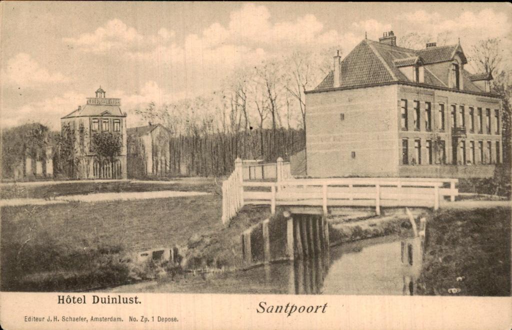 Santpoort - Hôtel Duinlust - Voorgevel, Ophalen of Verzenden, Voor 1920, Ongelopen, Noord-Holland
