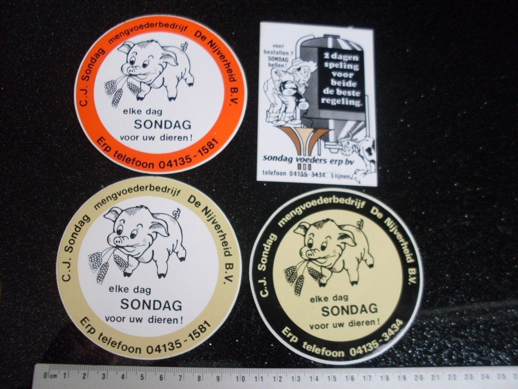 4x sticker mengvoederbedrijf de nijverheid sondag voeders, Verzenden, Zo goed als nieuw, Bedrijf of Vereniging