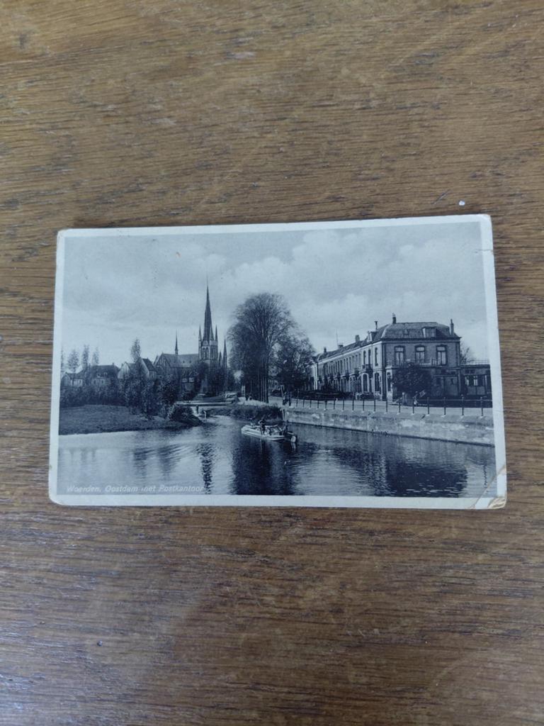 52_i . WoerdenOostdam met postkantoor., Ophalen of Verzenden, 1920 tot 1940