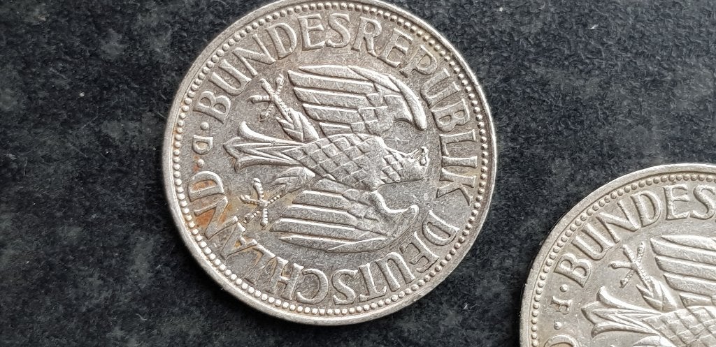 Duitse 1 marken 1950f, 1963f, 1967d, Ophalen of Verzenden, Duitsland, Setje
