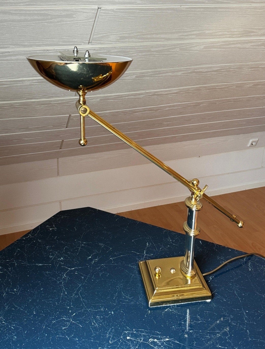 Vintage Messing Bureaulamp - Verstelbaar Design, Antiek en Kunst, Antiek | Lampen, Ophalen