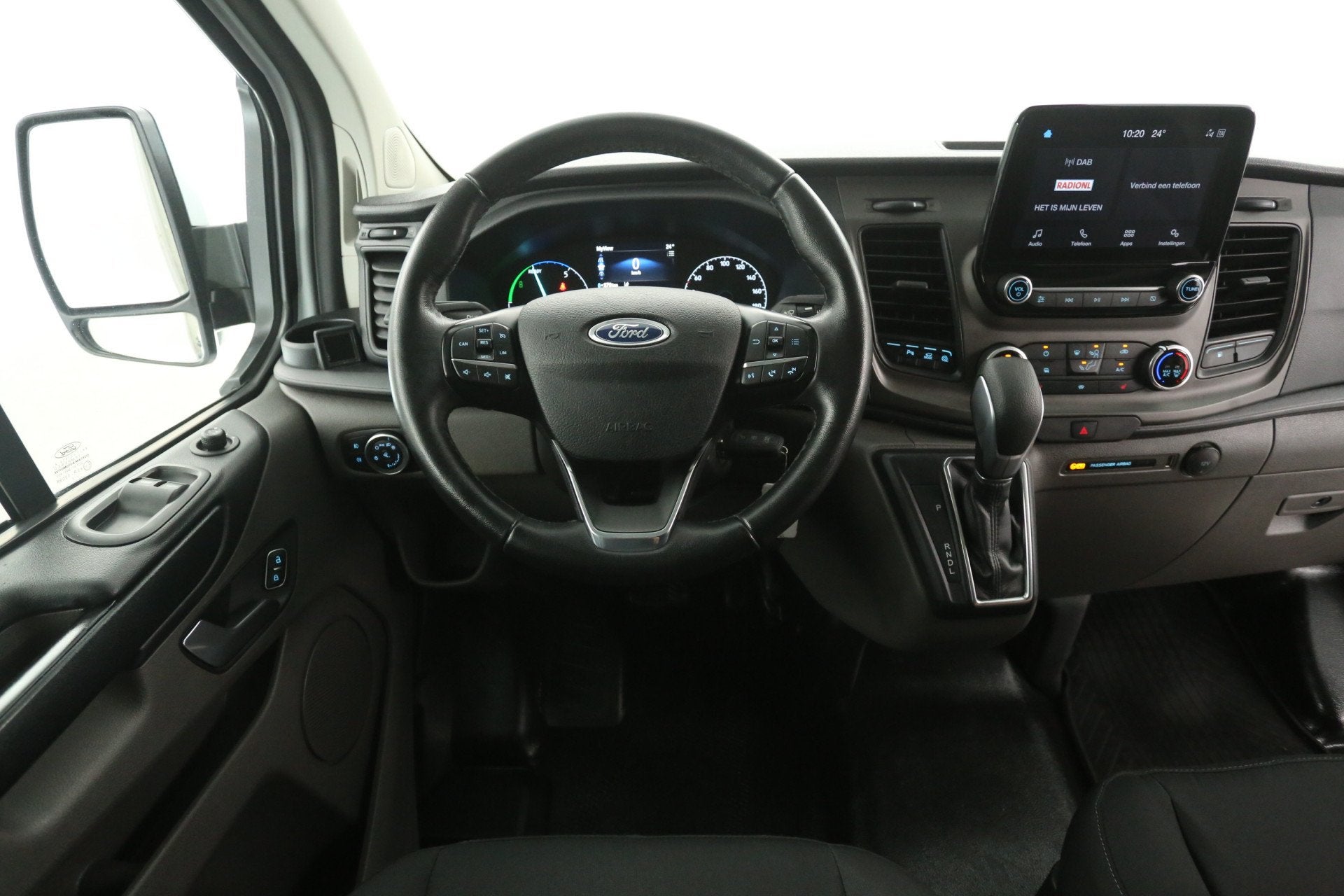Ford Transit Custom PHEV L1H1 | Airco | Cruise | Camera | 3, Auto's, Bestelauto's, Automaat, Stof, Gebruikt, Wit
