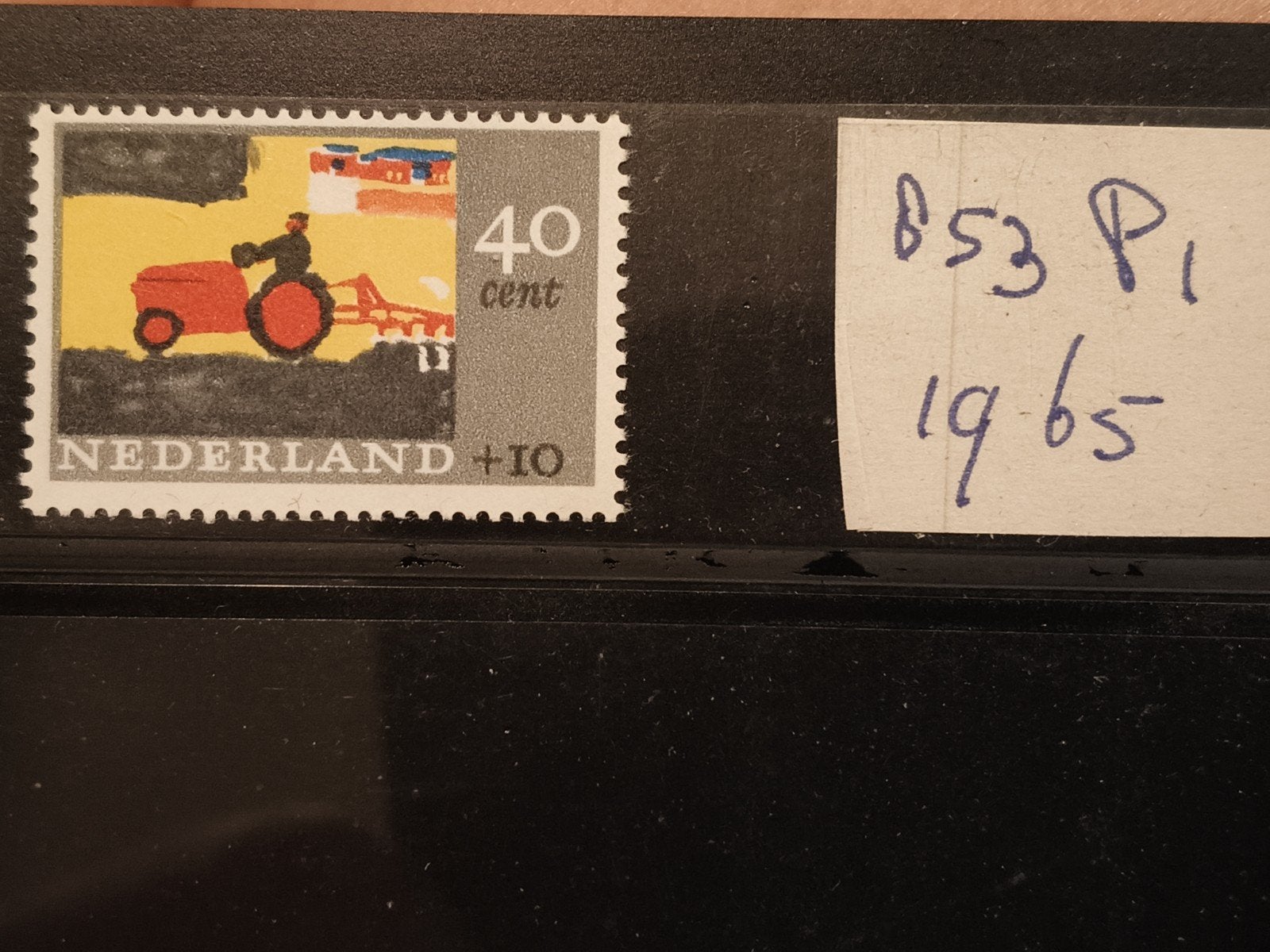 Nederland 1965 B53 P1 Plaatfout - Trekker 40+10 cent, Ophalen of Verzenden, Na 1940, Postfris
