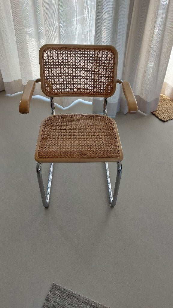 Thonet S64V sledestoel met arm, Huis en Inrichting, Stoelen, Ophalen, Hout, Bruin, Zo goed als nieuw