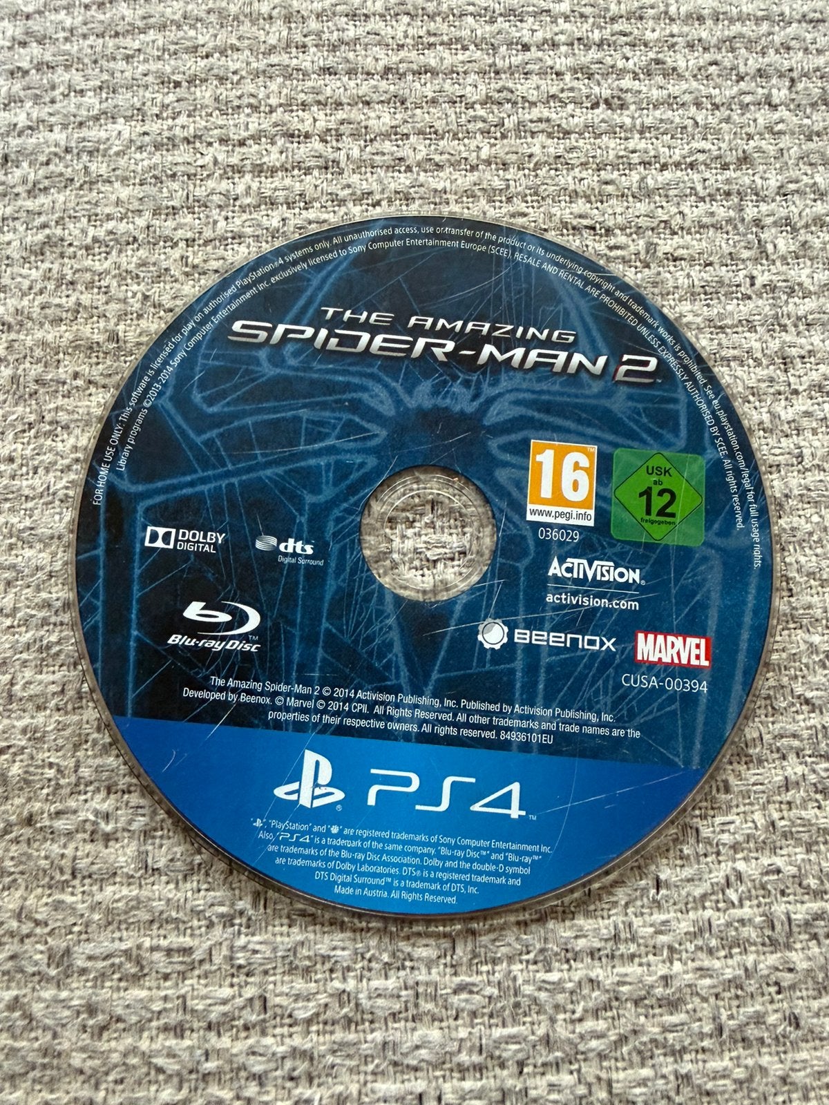 The Amazing Spider-man 2 - PS4 (zonder cover), Avontuur en Actie, 1 speler, Ophalen of Verzenden, Zo goed als nieuw