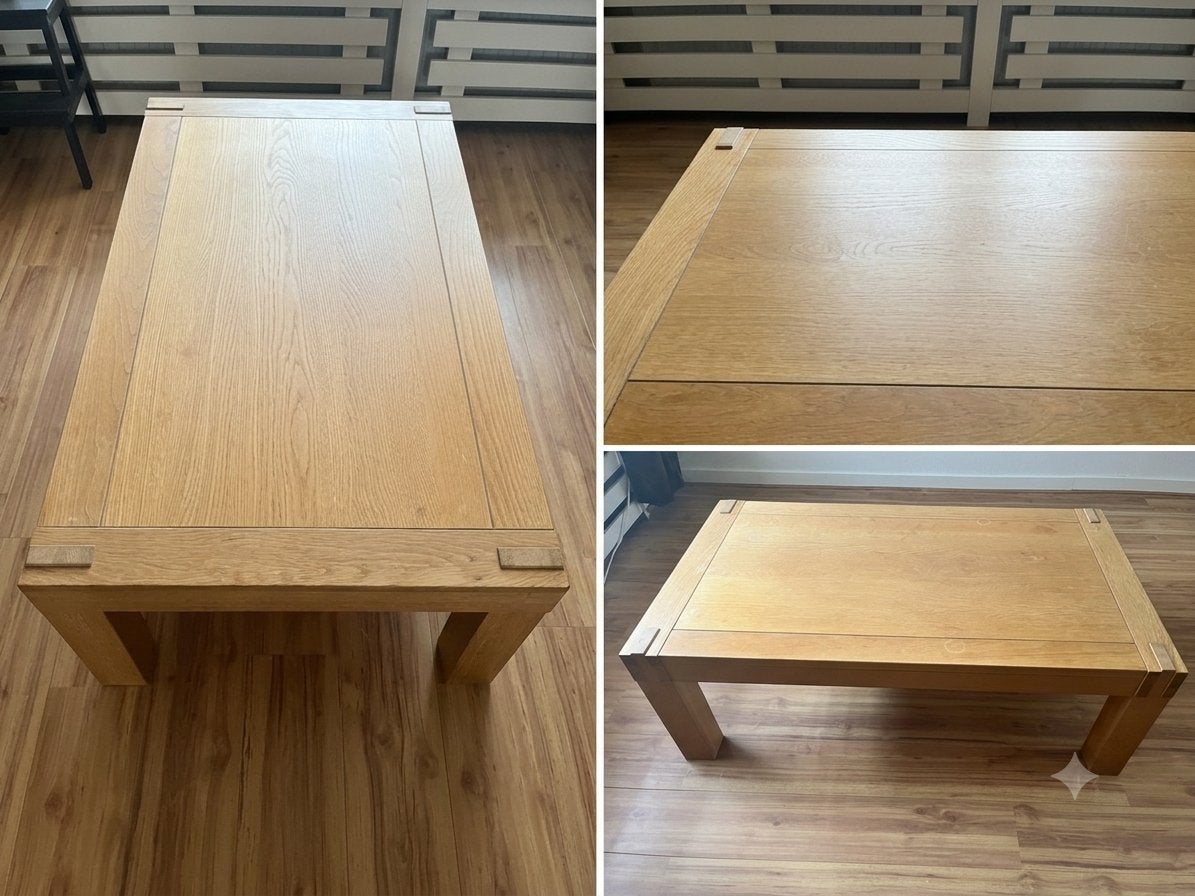 Eikenhouten salontafel - 130x75x45 cm, Ophalen, Gebruikt, 100 tot 150 cm, Eikenhout
