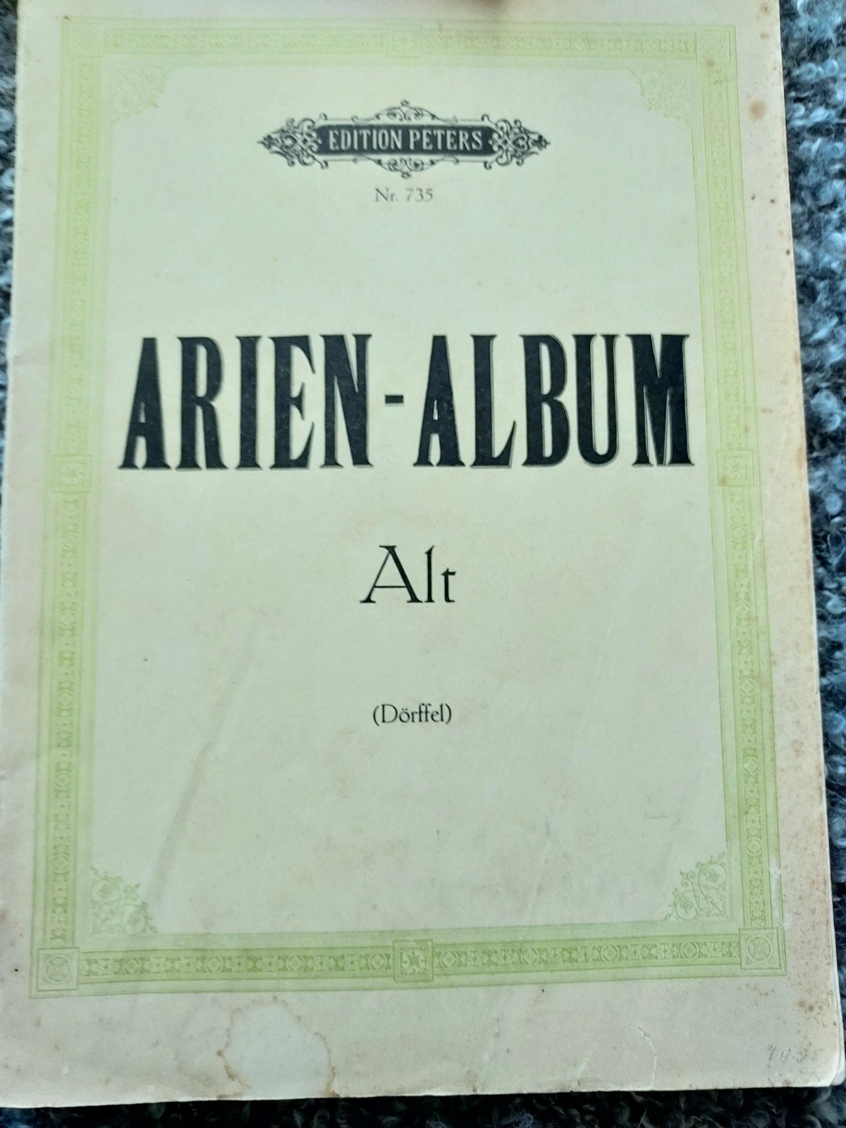 Arien-Album Alt (Dörffel) - Edition Peters Nr. 735, Gebruikt, Klassiek, Zang, Overige soorten