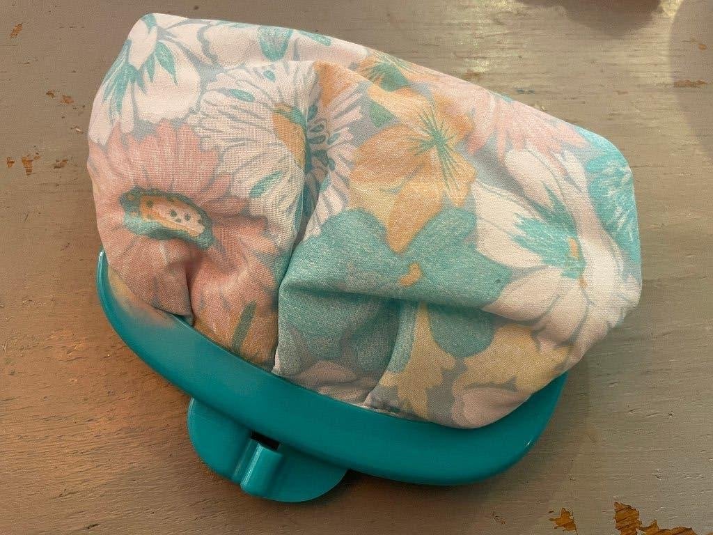 Vintage retro knip portemonnee beugeltasje clutch boho tasje, Ophalen of Verzenden, Zo goed als nieuw, Blauw, Met knipsluiting