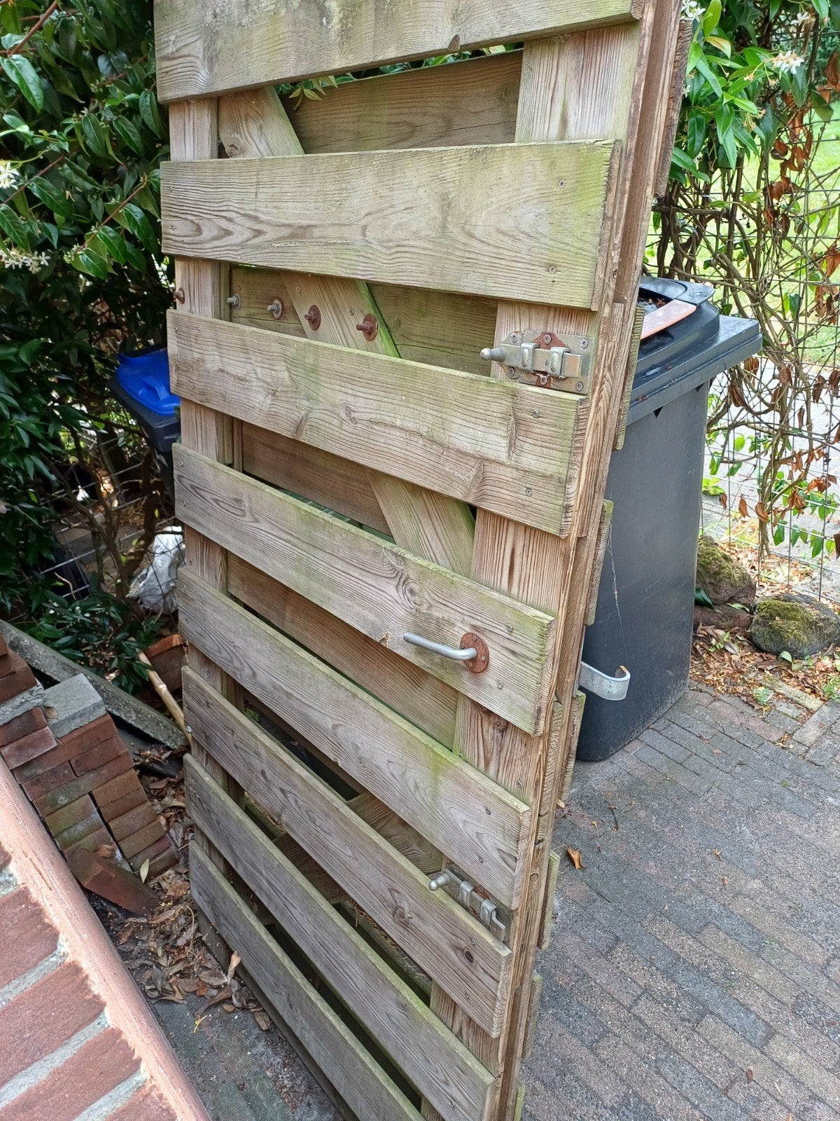 Stevige houten poort, Tuin en Terras, Ophalen, Minder dan 3 meter, Hout, 1 tot 2 meter