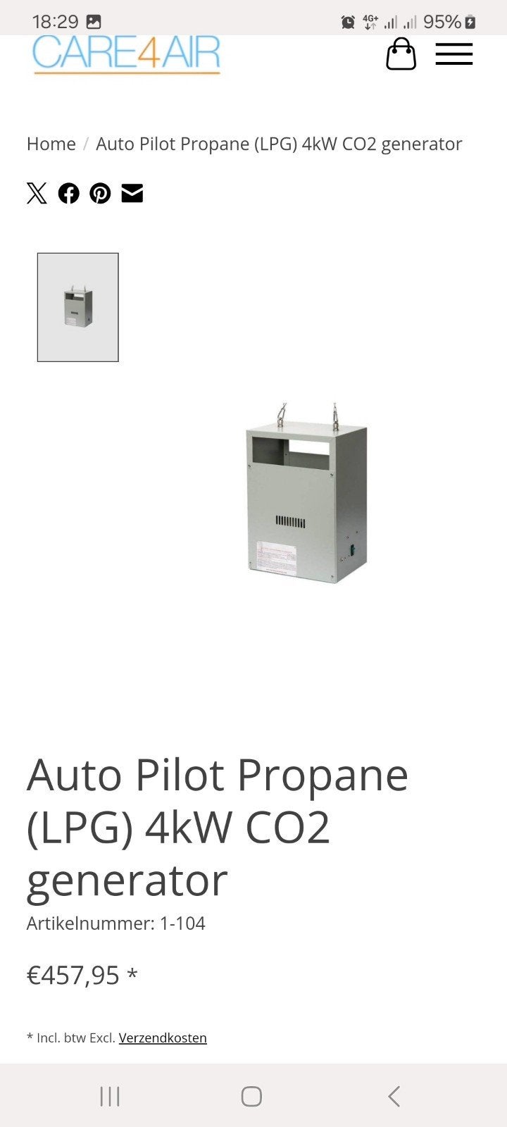 CO2 Kachel | Autopilot | 4KW | Propaan, Ophalen of Verzenden, Nieuw