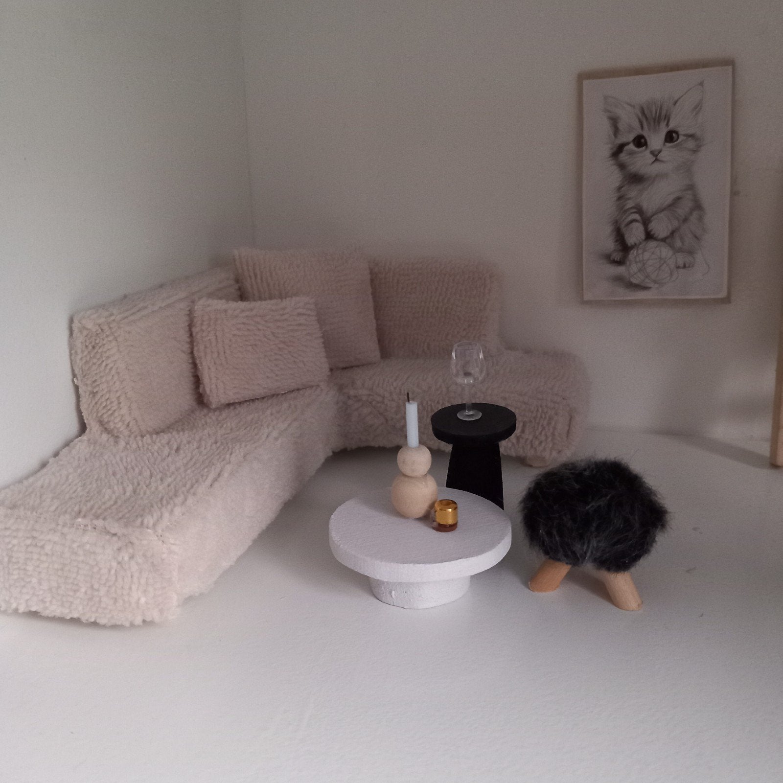 Poppenhuis hoekbank teddy, Verzamelen, Ophalen of Verzenden, Nieuw, Poppenhuis