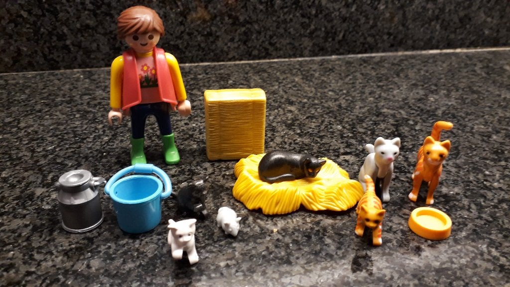 Playmobil Country 6139 - bonte kattenfamilie, Complete set, Ophalen of Verzenden, Zo goed als nieuw, Country