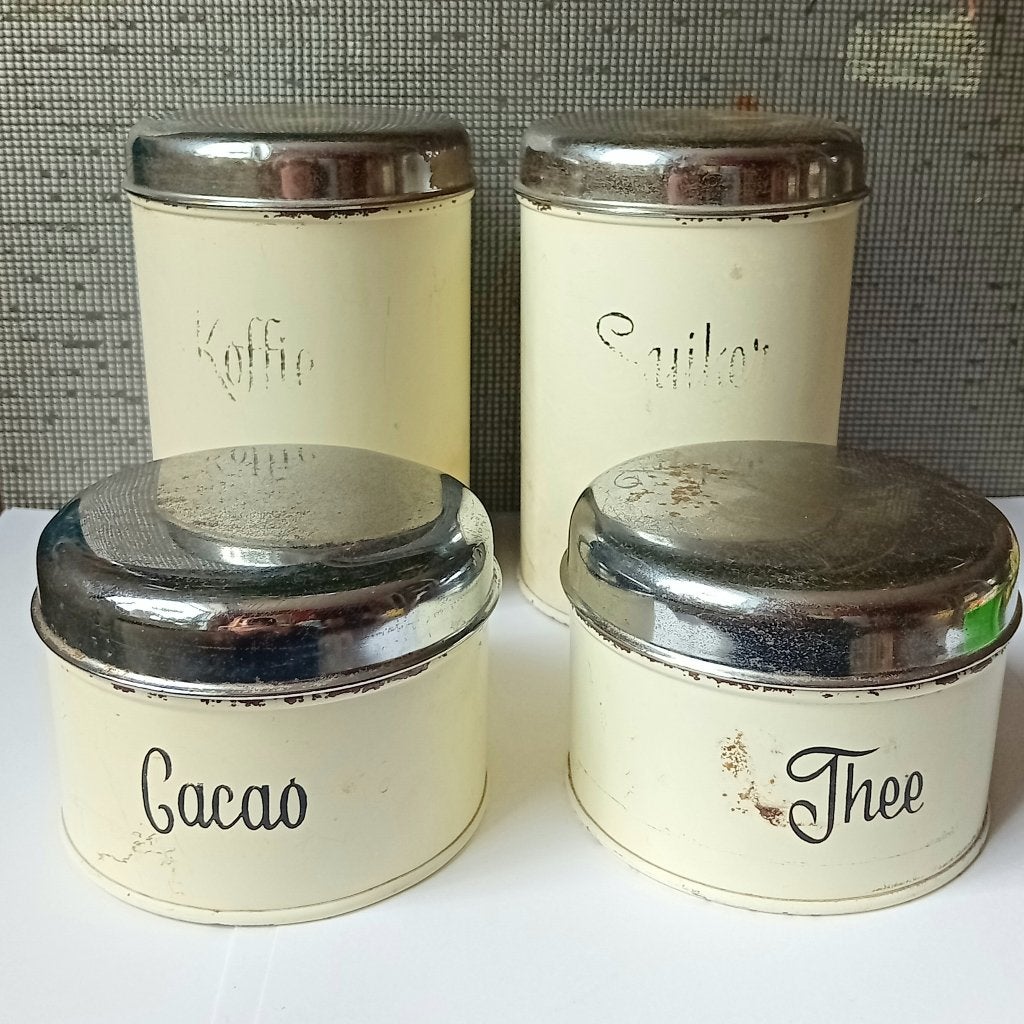 vintage brabantia blikken, set van 4, Verzamelen, Blikken, Verzenden, Gebruikt, Overige